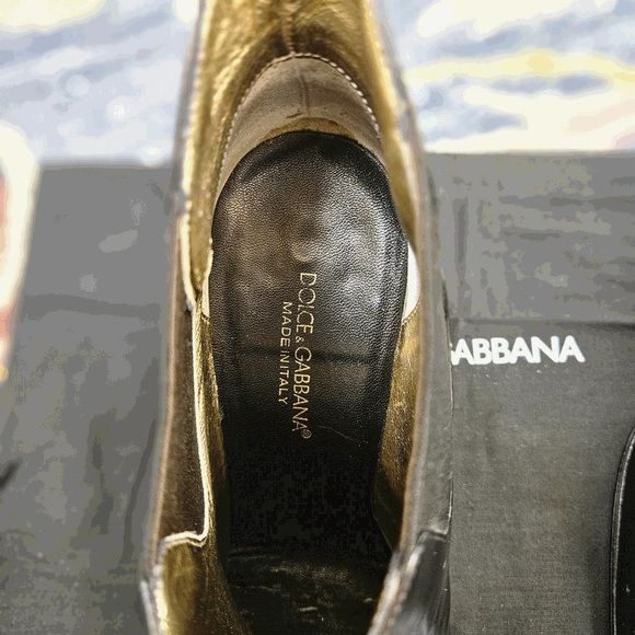 Dolce & Gabbana BOOTS 39IT 39 9 pointy toe black leather bootie heels boot  8.5 - Picture 7 of 16